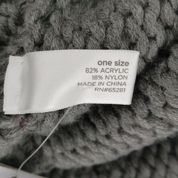 Women Scarf Infinity Gray Silver Tone Cowl Knit Metallic Boho Chic - Picture 12 of 12